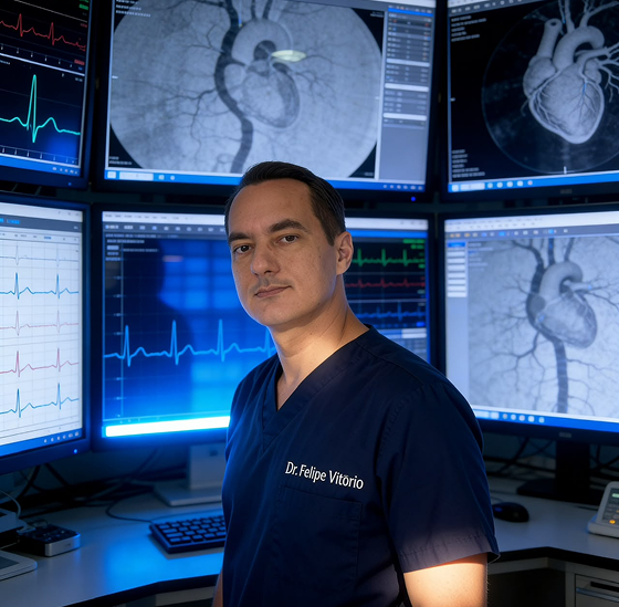Dr. Felipe Vitorio em atuação na cardiologia intervencionista em Manaus